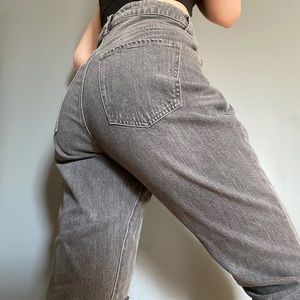 high waisted grey jeans